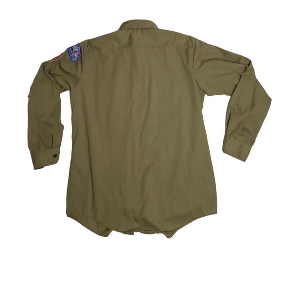 VINTAGE 70s Boy Scouts of America button up shirt with sash and patches S/M - Picture 3 of 16